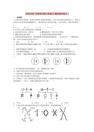 2019-2020年高考生物二輪復習 模塊綜合練習5.doc