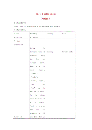 二年級(jí)英語(yǔ)上冊(cè) Unit 4 Going about（period4）教案 滬教牛津版.doc