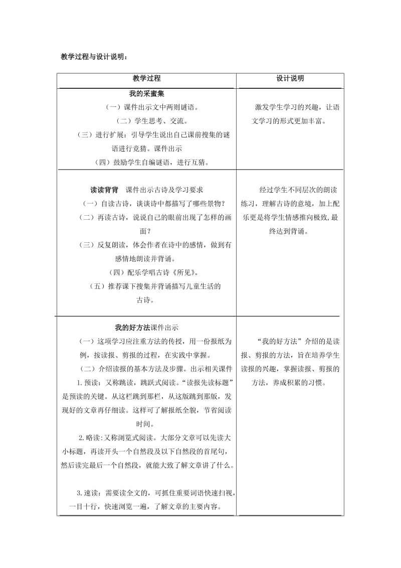 2019春三年级语文下册 第四单元《综合学习四》教学设计 冀教版.doc_第2页