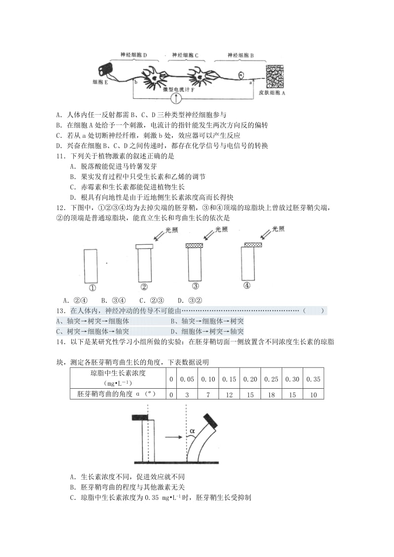 2019-2020年高二学业水平考试模拟检测生物试题(五)含答案.doc_第2页