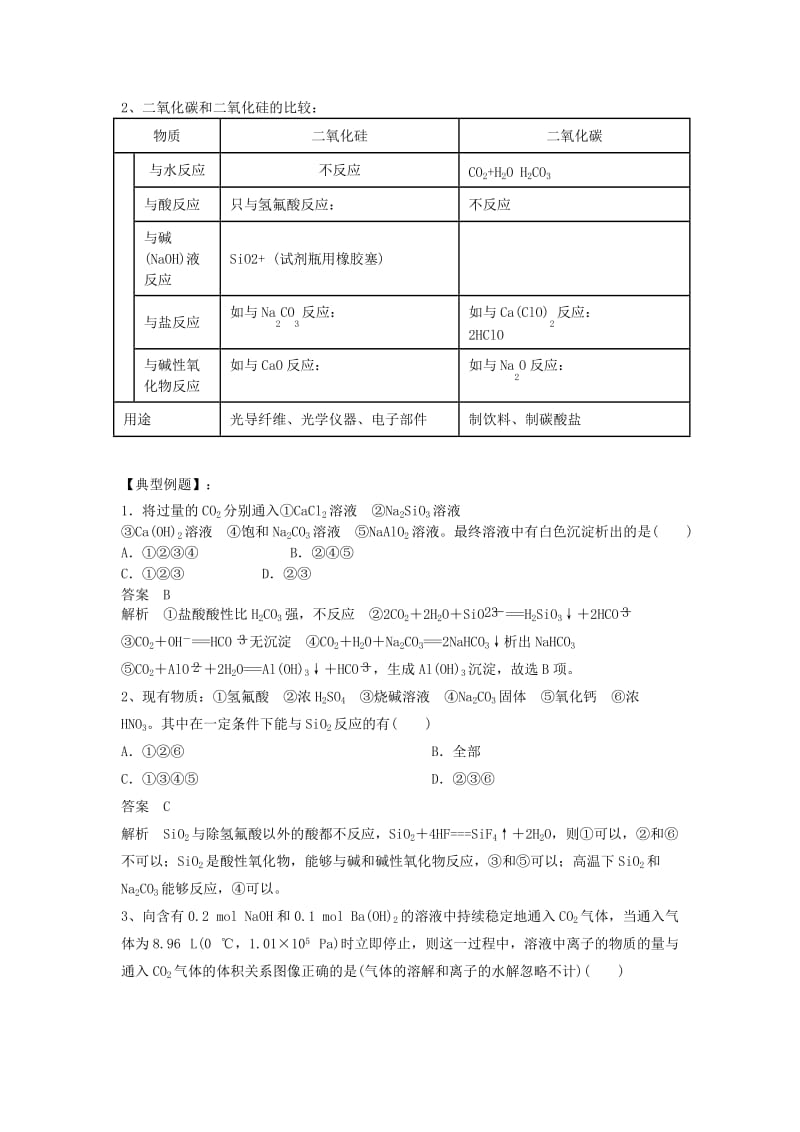 2019-2020年高考化学复习 专题02 非金属及其化合物考点剖析.doc_第3页