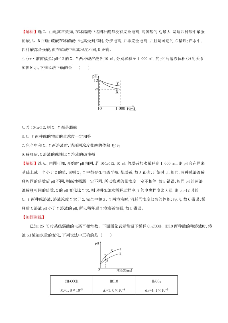 2019年高考化学一轮复习 第八章 水溶液中的离子平衡 课时梯级作业二十六 8.1 弱电解质的电离.doc_第2页