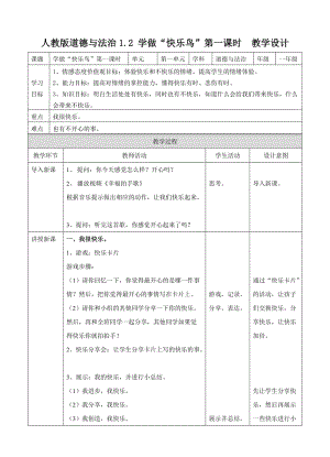 二年級(jí)道德與法治下冊(cè) 第一單元 讓我試試看 第2課《學(xué)做快樂鳥》教案 新人教版.doc