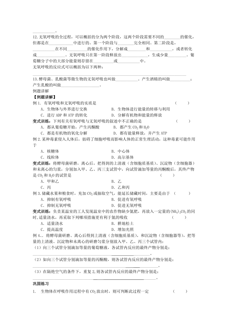 2019-2020年高考生物一轮 第5章第3节 ATP的主要来源—细胞呼吸 必修1.doc_第2页