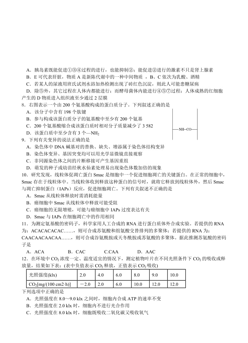 2019-2020年高三下学期开学考试 生物.doc_第2页