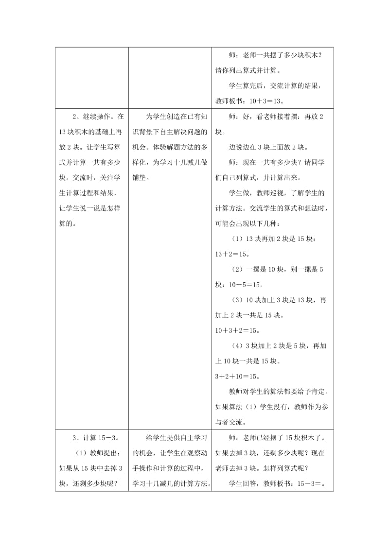 2019一年级数学上册 第9单元《20以内的减法》（不退位减法）教案 （新版）冀教版.doc_第2页