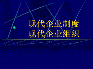 現(xiàn)代企業(yè)制度現(xiàn)代企業(yè)組織.ppt