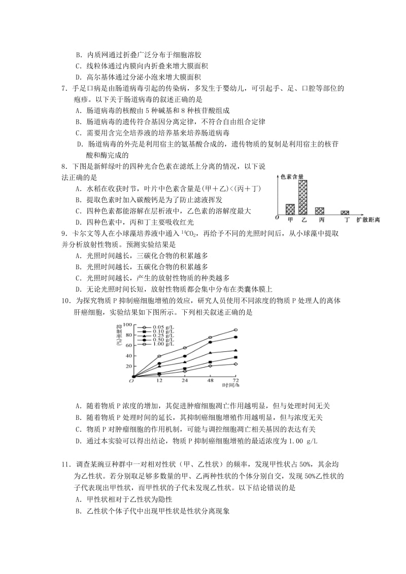 2019-2020年高三生物9月回头考试题.doc_第2页