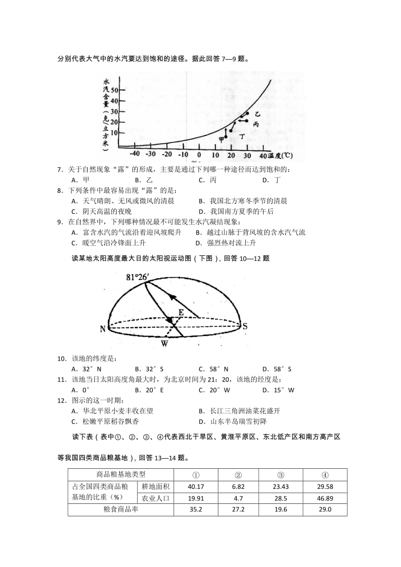 2019年高三上学期第二次月考（地理）.doc_第2页