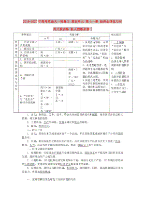 2019-2020年高考政治大一輪復(fù)習(xí) 第四單元 第十一課 經(jīng)濟(jì)全球化與對(duì)外開(kāi)放講練 新人教版必修1.doc