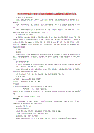 2019-2020年高一化學(xué) 知識點精析精練 人類進(jìn)步的關(guān)鍵知識歸納.doc