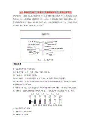 2019年高考生物大二輪復(fù)習(xí) 專題突破練習(xí)九 生物技術(shù)實(shí)踐.doc