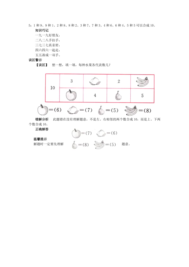 一年级数学上册 第7单元《分与合》《10的分与合》知识讲解素材 苏教版.doc_第2页