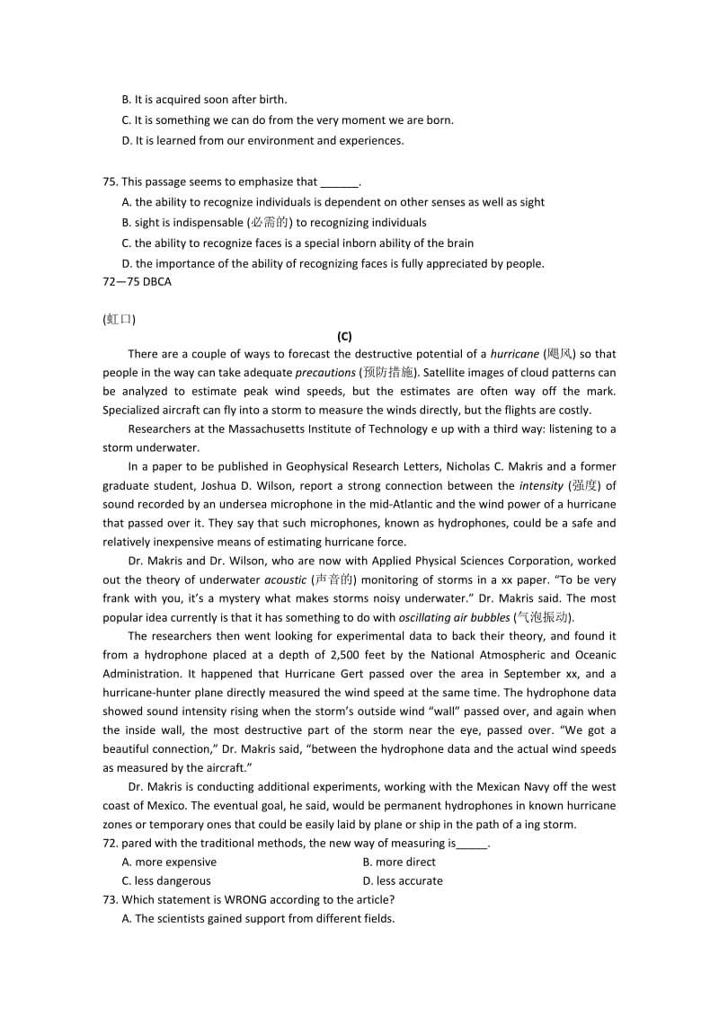 2019-2020年高三二模考试英语汇编 阅读C篇 含答案.doc_第3页