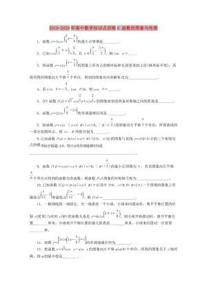 2019-2020年高中數(shù)學(xué)知識點(diǎn)訓(xùn)練6 函數(shù)的圖象與性質(zhì) .doc