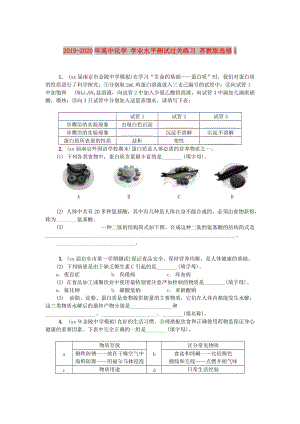 2019-2020年高中化學(xué) 學(xué)業(yè)水平測試過關(guān)練習(xí) 蘇教版選修1.doc