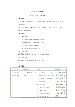 一年級英語上冊 Unit 2 Numbers（Period 4）教案 滬教牛津版.doc