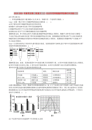 2019-2020年高考生物二輪復習 2.2光合作用和細胞呼吸課時沖關練(三).doc