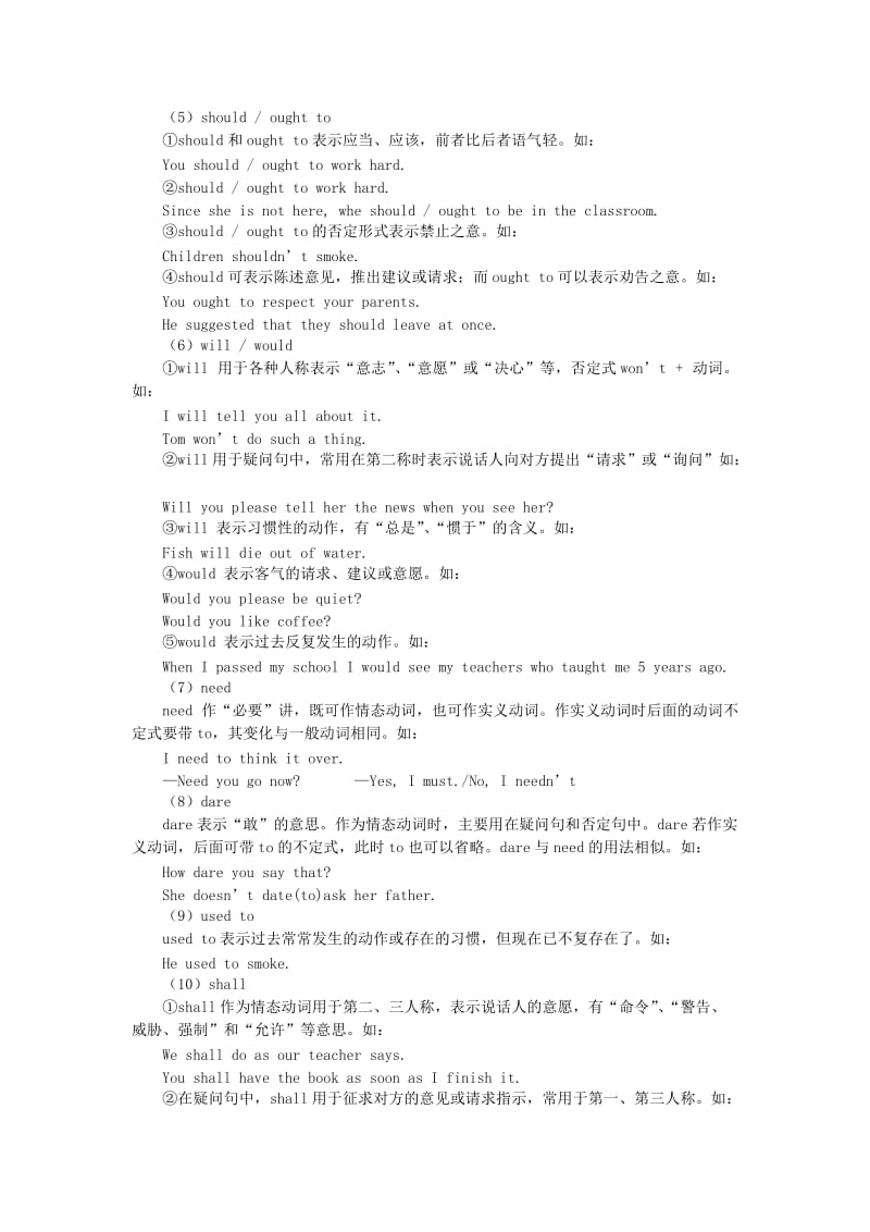 2019-2020年高考英语备考（考点聚焦+名题导解）情态动词.doc_第2页