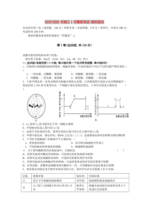 2019-2020年高三4月模擬考試 理科綜合.doc