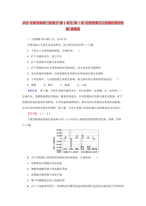 2019年高考地理一輪復(fù)習(xí) 第4單元 第1講 自然資源與人類課時限時檢測 魯教版.doc