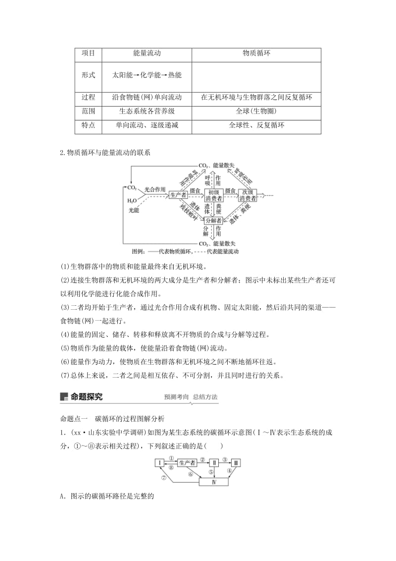 2019年高考生物大一轮复习 第九单元 生物与环境 第31讲 生态系统的物质循环、信息传递及其稳定性学案.doc_第3页