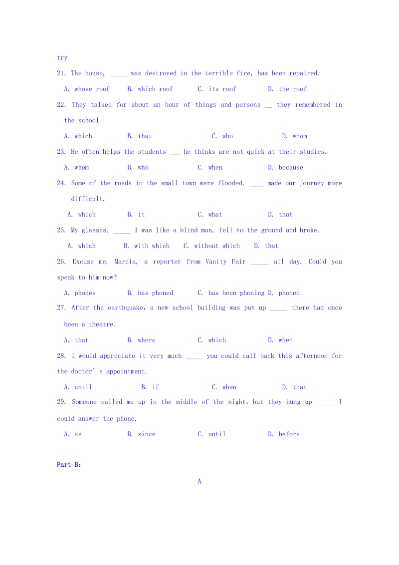 2019-2020年高二上学期期中练习英语试卷 缺答案.doc_第3页