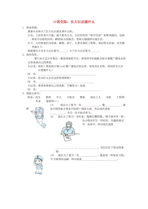 2019二年級(jí)語(yǔ)文下冊(cè) 識(shí)字 口語(yǔ)交際 長(zhǎng)大以后做什么習(xí)題 新人教版.doc