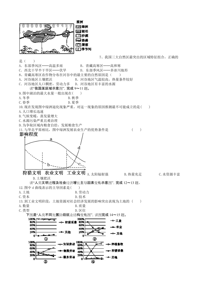 2019年高二10月月考地理试题 含答案.doc_第2页