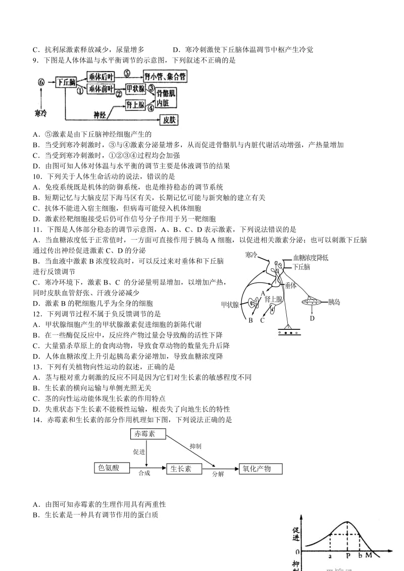 2019-2020年高考生物总复习 期末模拟（二）.doc_第2页