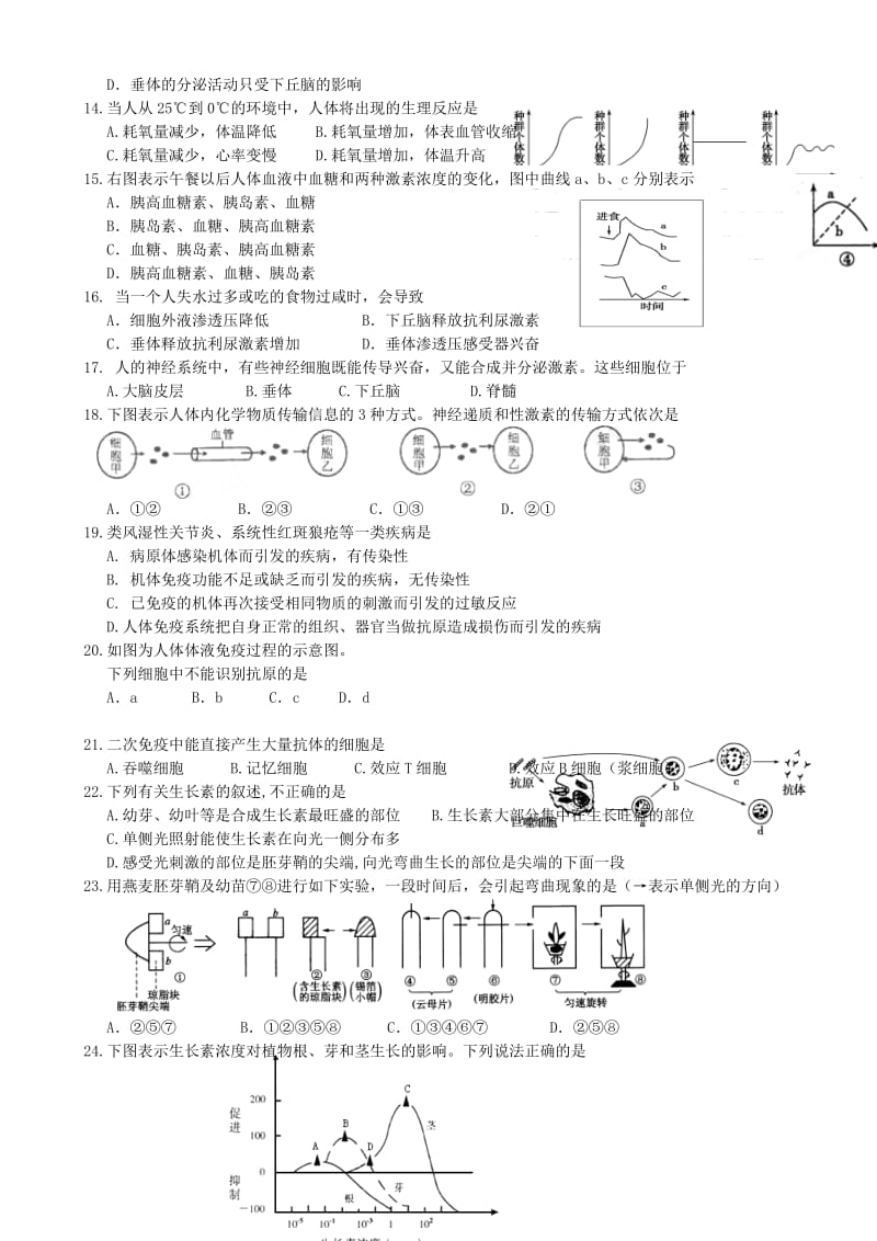 2019-2020年高二生物上学期中试题（必修）新人教版.doc_第2页