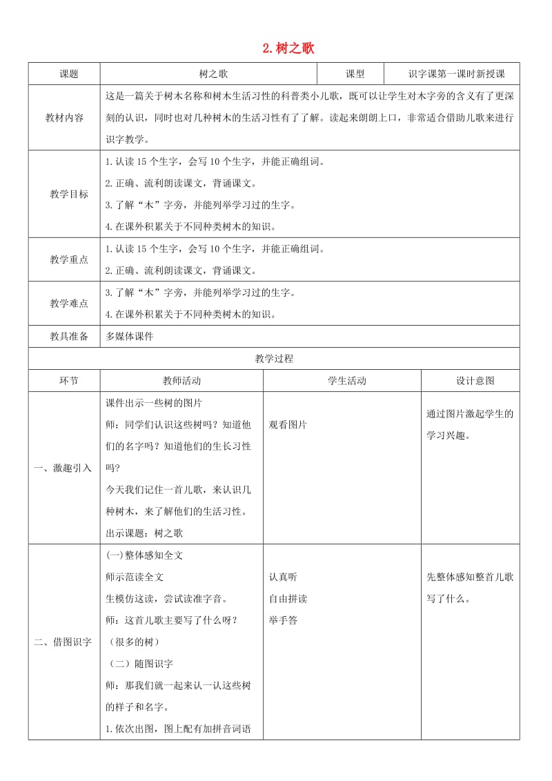 二年级语文上册识字2树之歌教案新人教版.doc_第1页