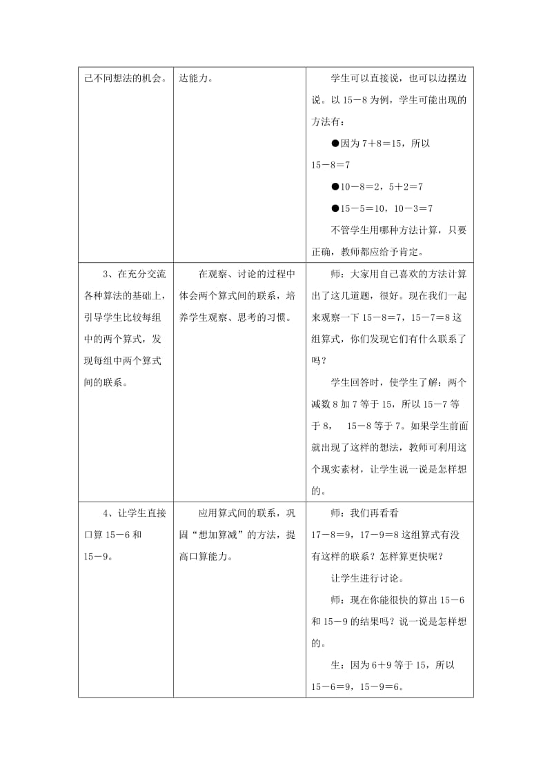 2019一年级数学上册 第9单元《20以内的减法》（15、16、17、18减几）教案 （新版）冀教版.doc_第2页