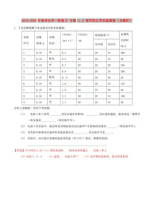 2019-2020年高考化學一輪復習 專題11.5 探究性化學實驗測案（含解析）.doc