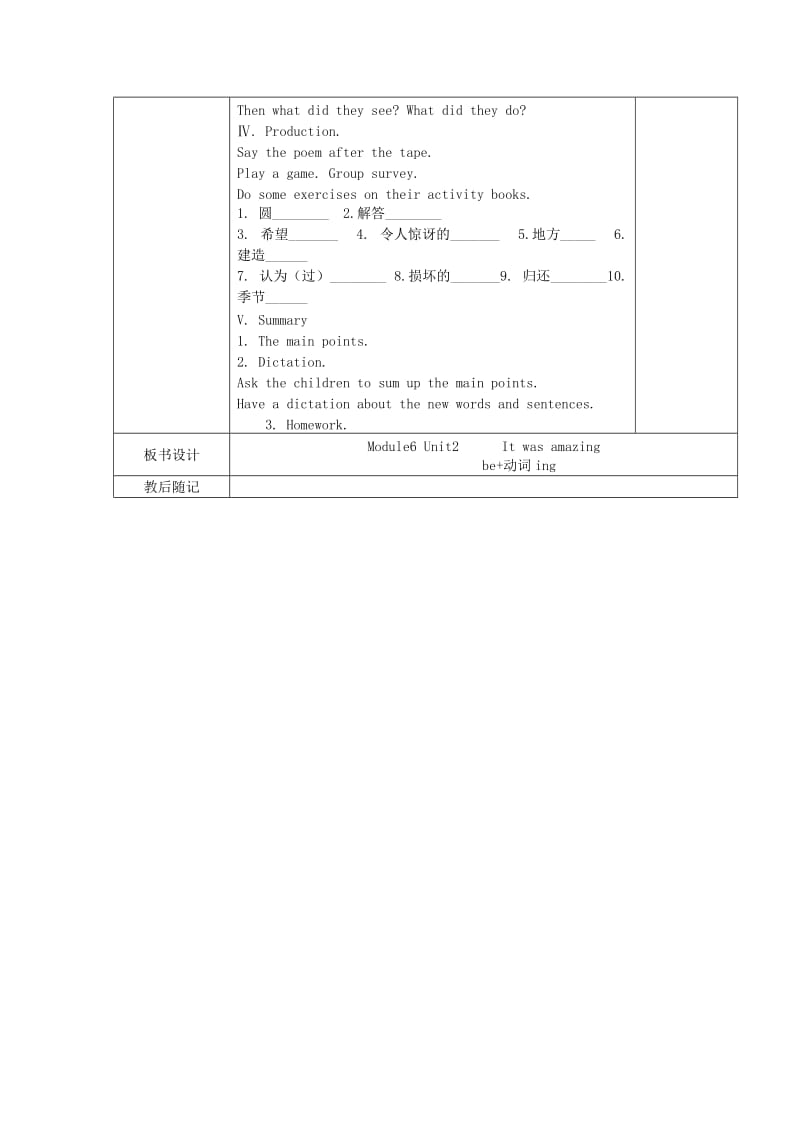 2019春五年级英语下册 Module 6 Unit 2《It was amazing》教案 外研版.doc_第2页