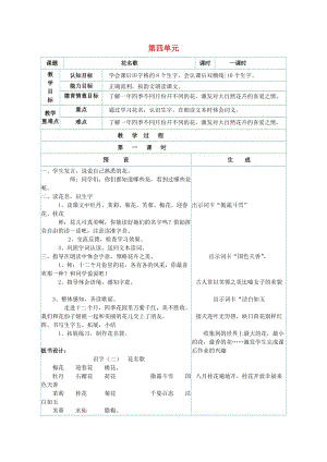 2019二年級(jí)語(yǔ)文上冊(cè) 第四單元教案 （新版）鄂教版.doc