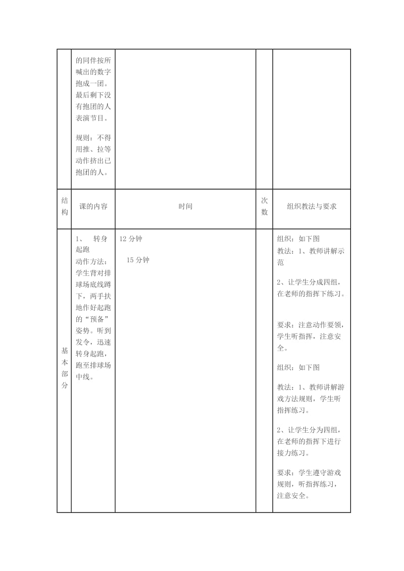 二年级体育下册 转身起跑教案.doc_第3页