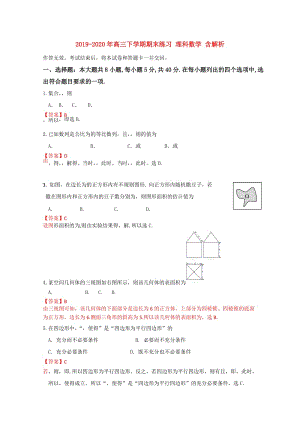 2019-2020年高三下學(xué)期期末練習(xí) 理科數(shù)學(xué) 含解析.doc