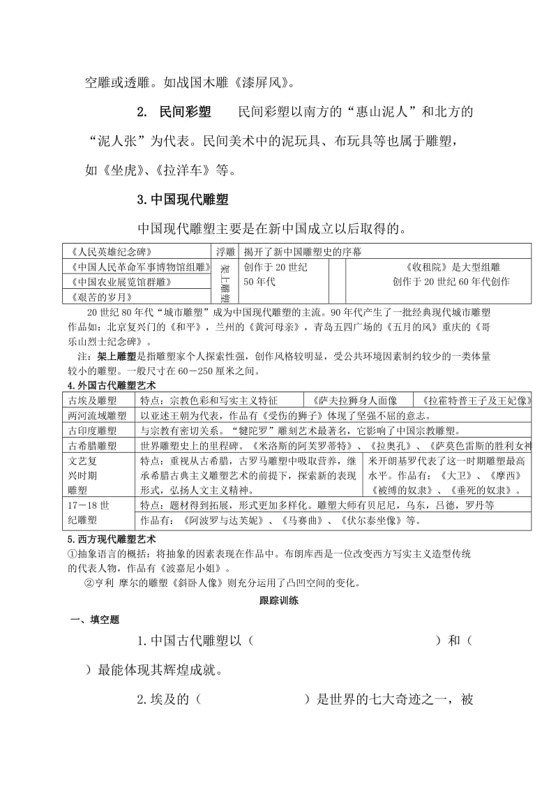 2019-2020年高中美术鉴赏专题 中外雕塑艺术.doc_第2页