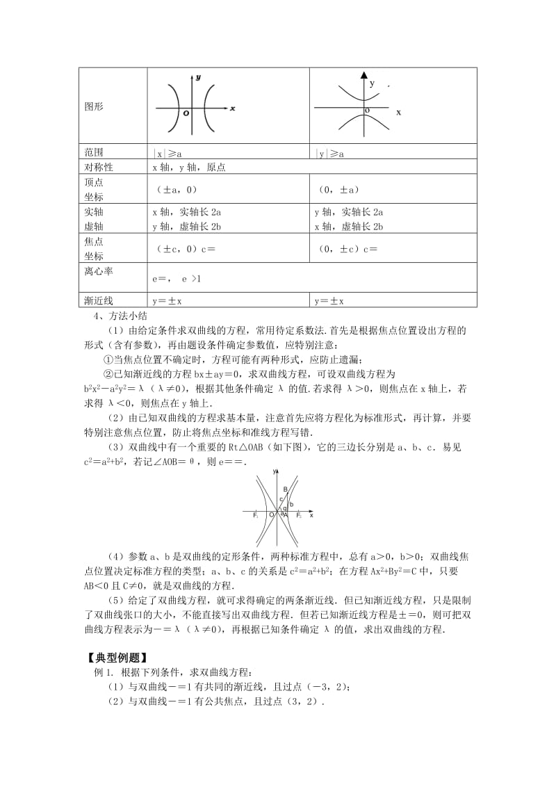 2019-2020年高中数学 双曲线知识精讲 文 苏教版选修1-1.doc_第2页