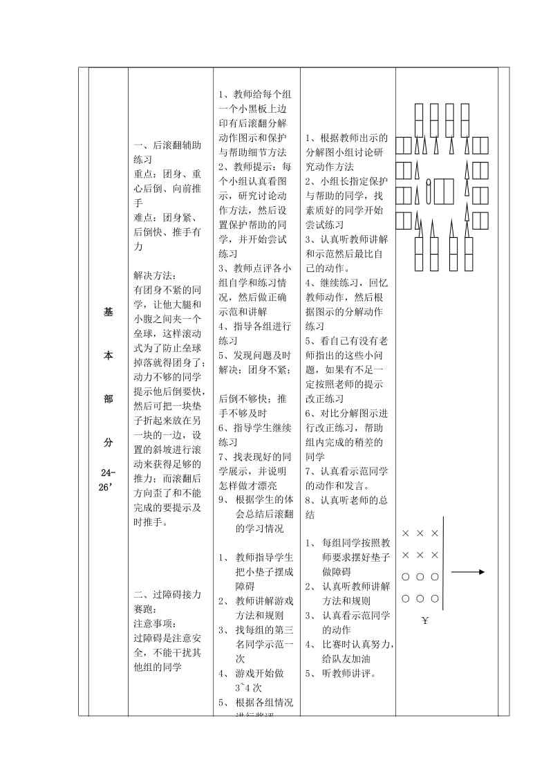 四年级体育下册 后滚翻教学设计.doc_第3页