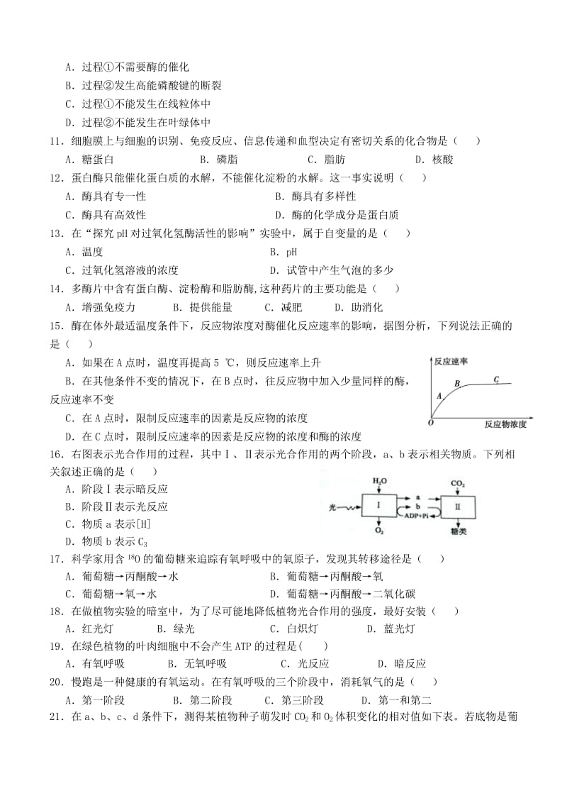 2019-2020年高三上学期第一次阶段性检测生物.doc_第2页