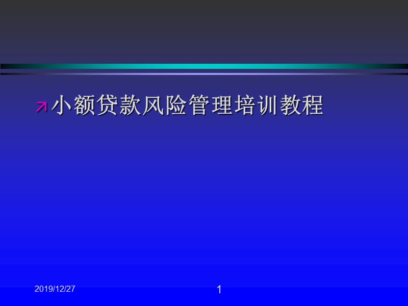 小额贷款风险管理培训教程.ppt_第1页