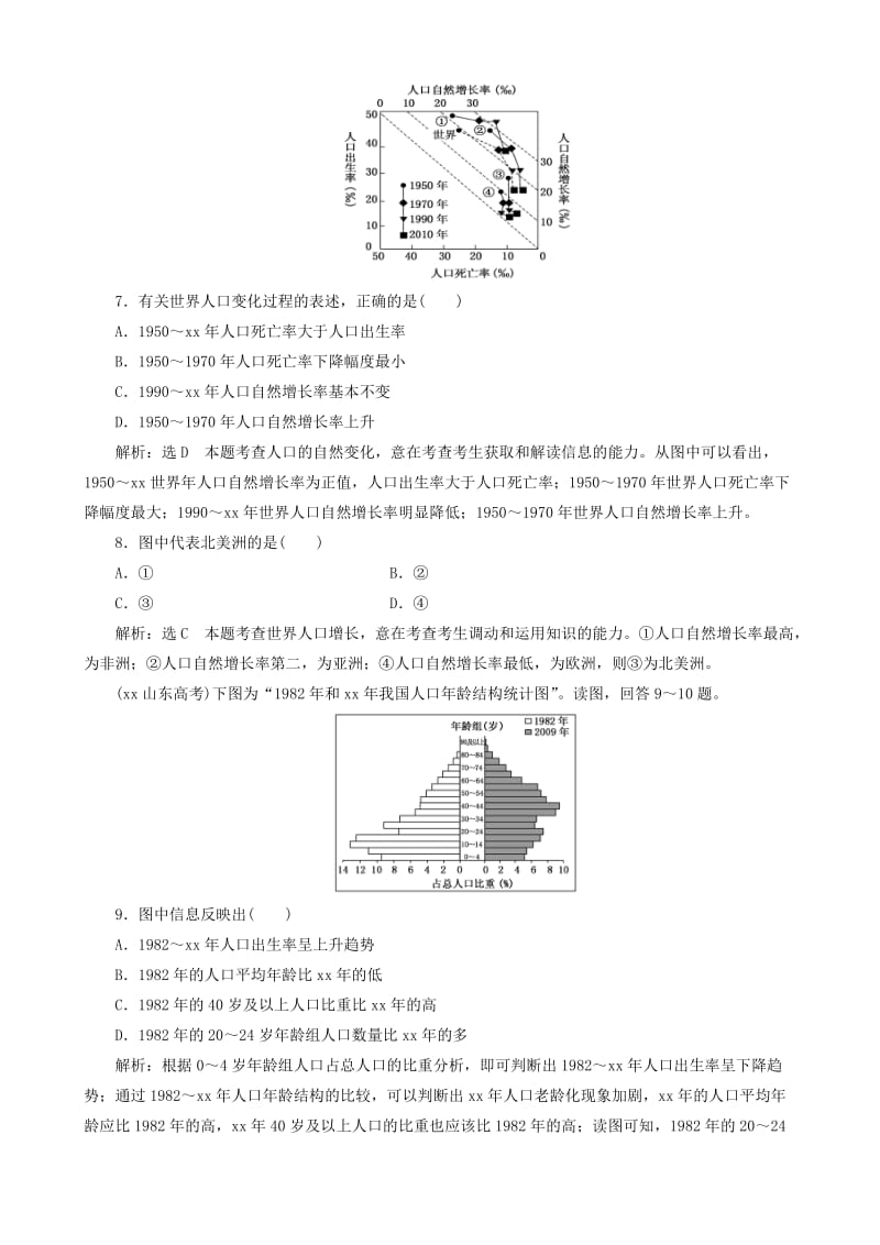 2019-2020年高考地理第一轮总复习 真题备选题库 第六章 人口的变化.DOC_第3页