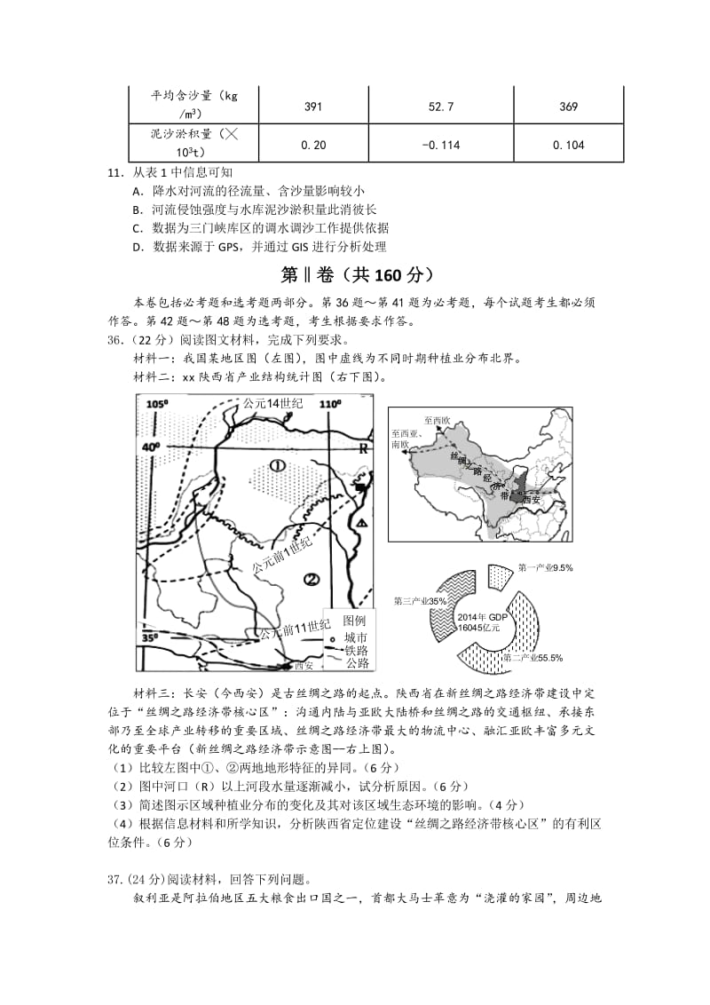 2019-2020年高三打靶测试文综地理部分含解析.doc_第3页