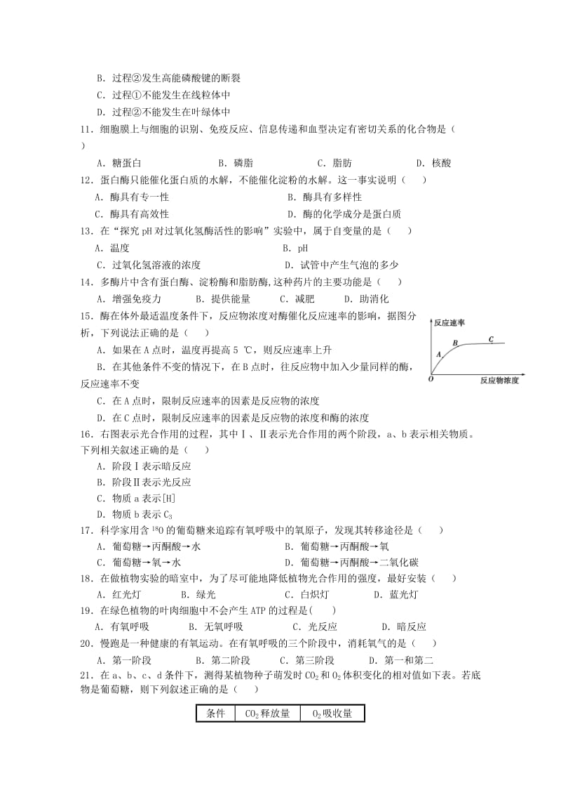 2019-2020年高一生物上学期第三次（12月）月考试题.doc_第2页