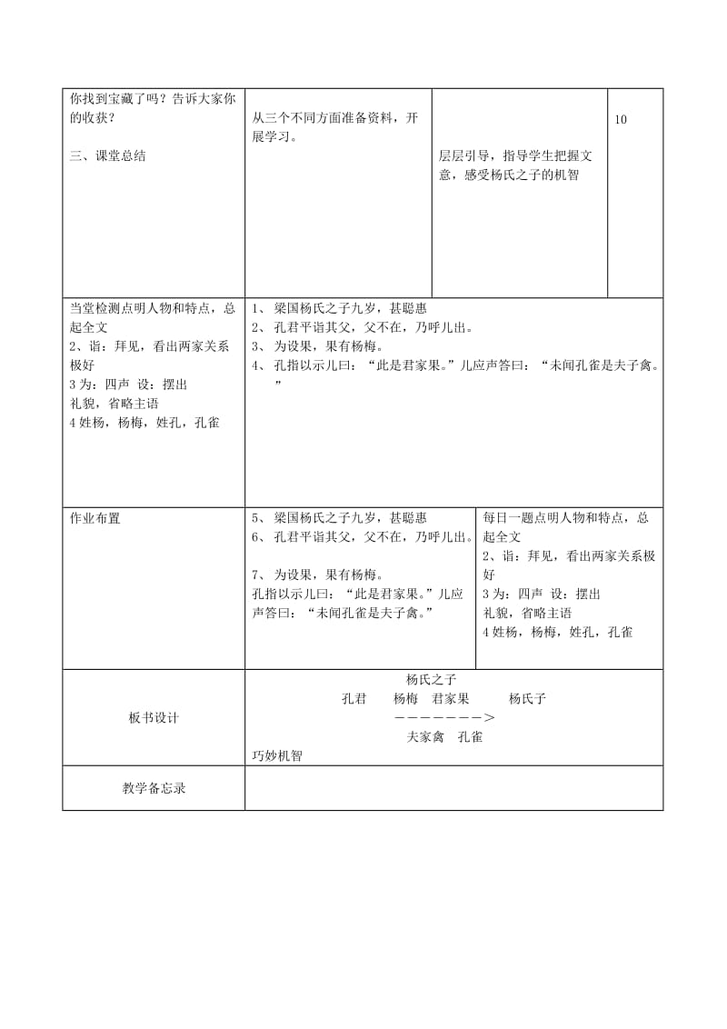 五年级语文下册 第三组 10 杨氏之子教案2 新人教版.doc_第2页