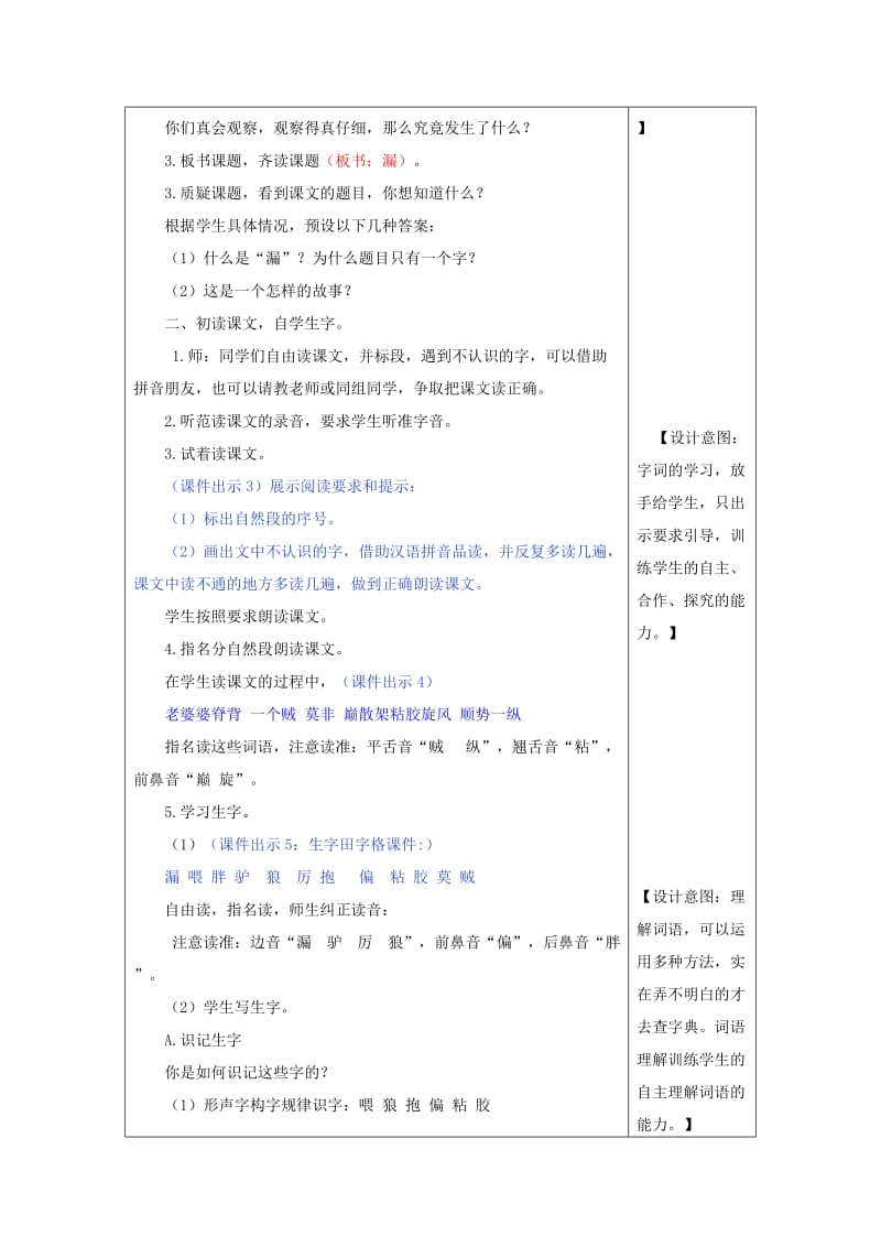 2019三年级语文下册 第八单元 27 漏教学设计+备课素材+课后作业 新人教版.docx_第2页