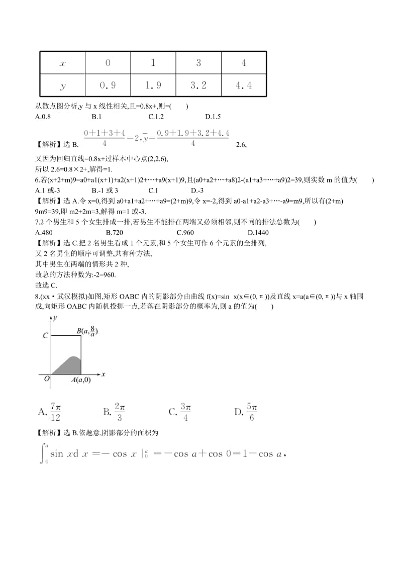 2019-2020年高考数学 单元评估检测(九).doc_第2页