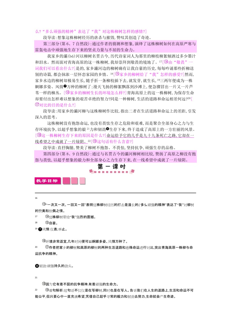 六年级语文上册 15 青海高原一株柳教案 苏教版.doc_第3页